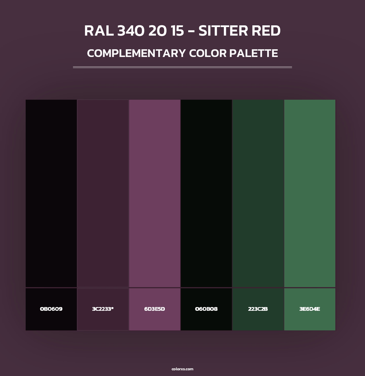 RAL 340 20 15 - Sitter Red - Complementary Color Palette