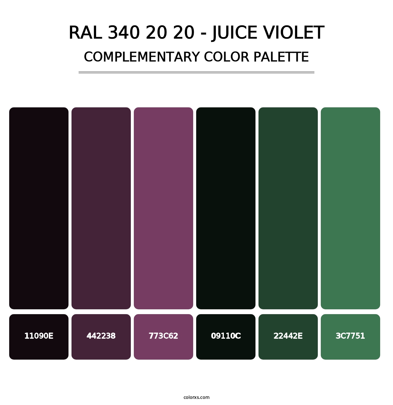 RAL 340 20 20 - Juice Violet - Complementary Color Palette