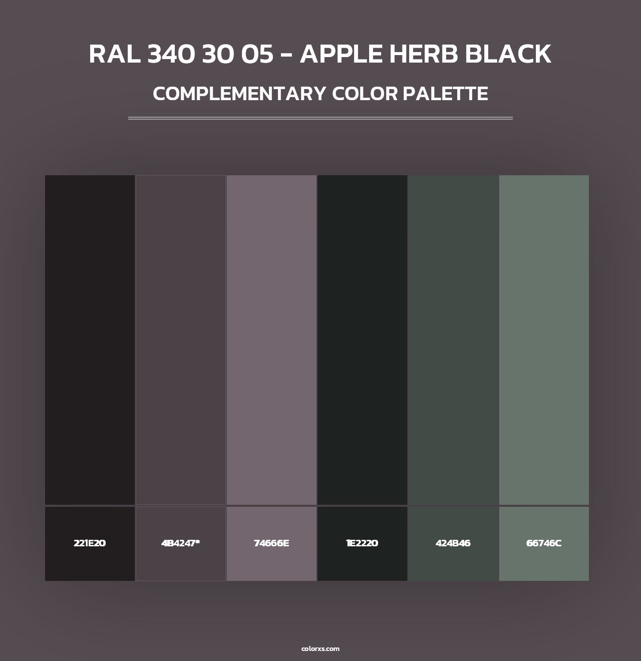 RAL 340 30 05 - Apple Herb Black - Complementary Color Palette
