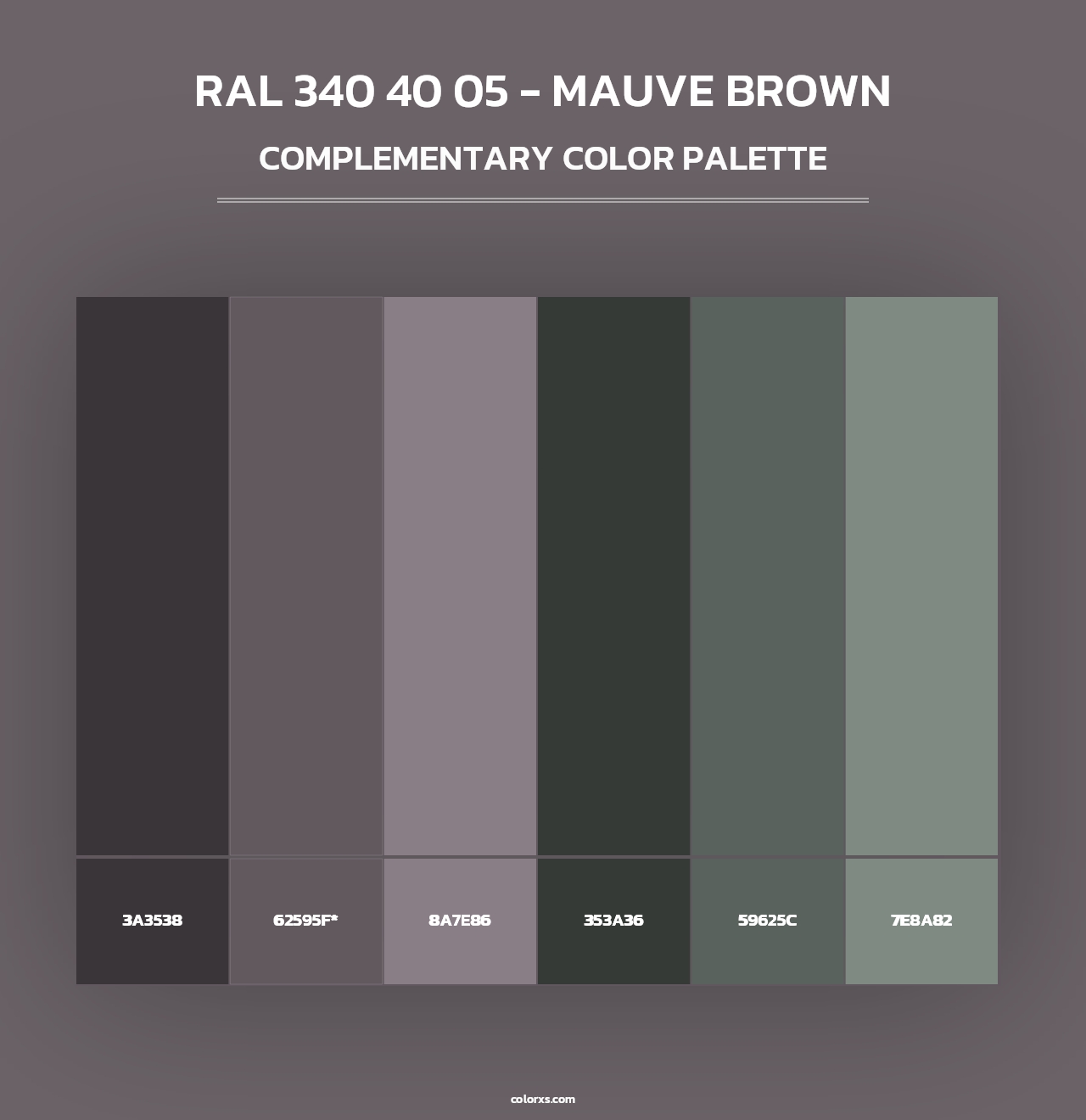 RAL 340 40 05 - Mauve Brown - Complementary Color Palette