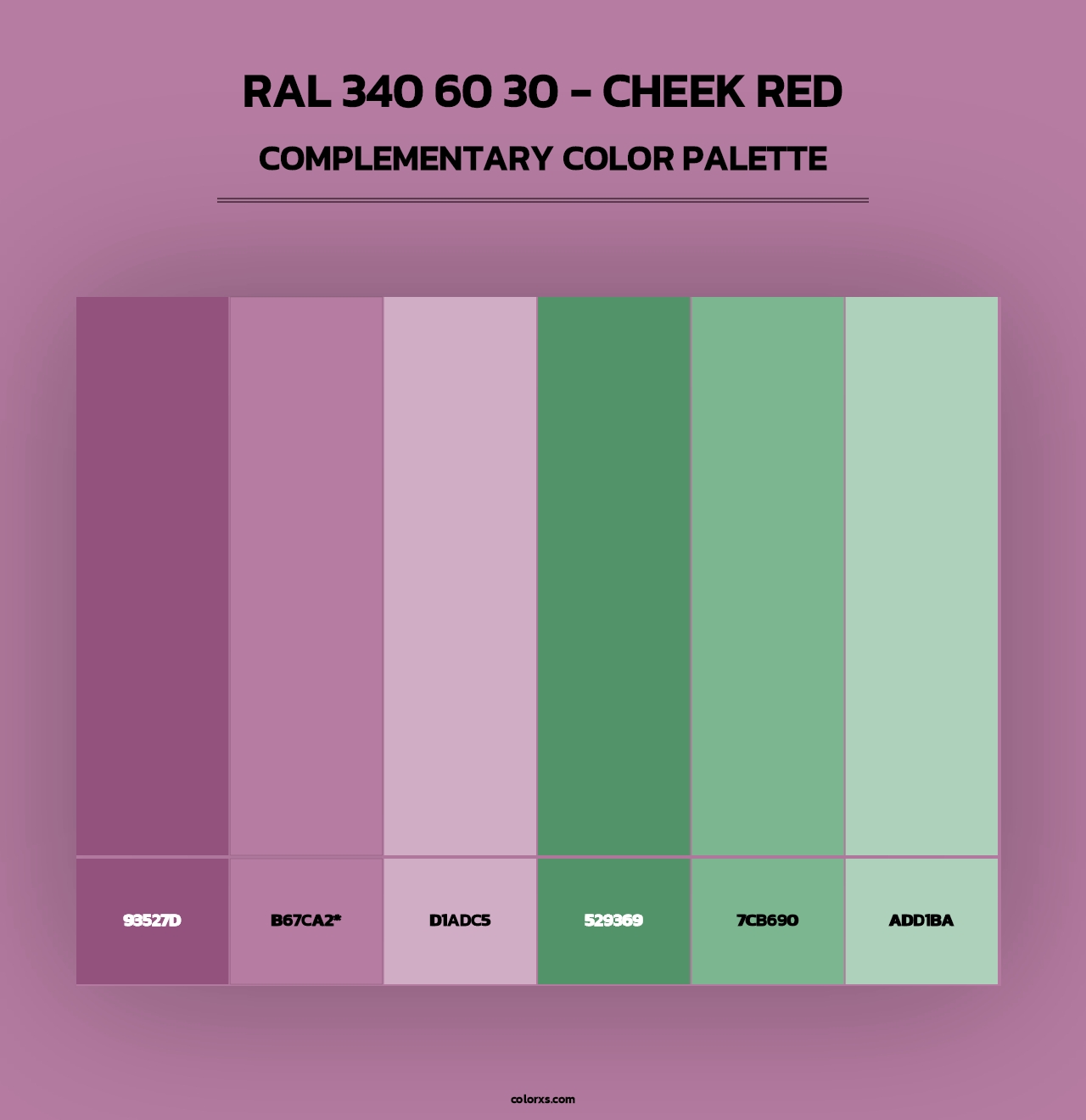 RAL 340 60 30 - Cheek Red - Complementary Color Palette