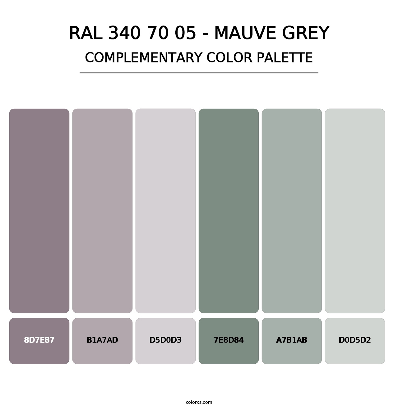 RAL 340 70 05 - Mauve Grey - Complementary Color Palette