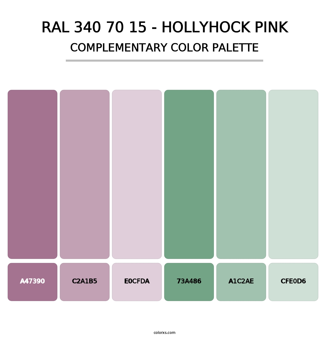 RAL 340 70 15 - Hollyhock Pink - Complementary Color Palette