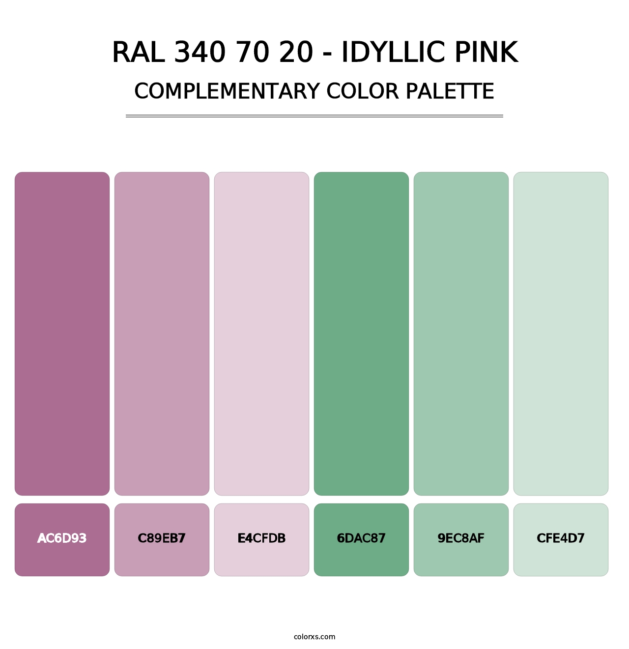 RAL 340 70 20 - Idyllic Pink - Complementary Color Palette