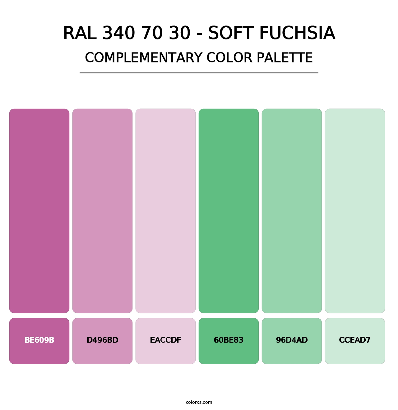 RAL 340 70 30 - Soft Fuchsia - Complementary Color Palette