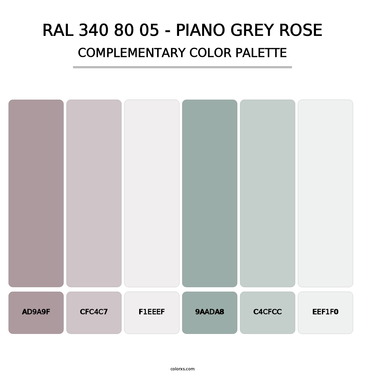 RAL 340 80 05 - Piano Grey Rose - Complementary Color Palette