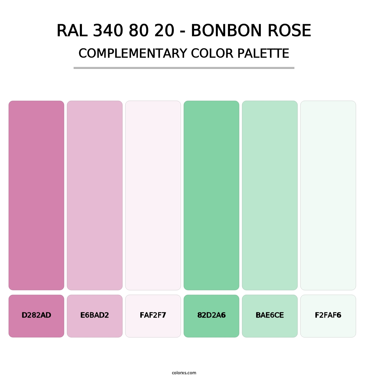RAL 340 80 20 - Bonbon Rose - Complementary Color Palette