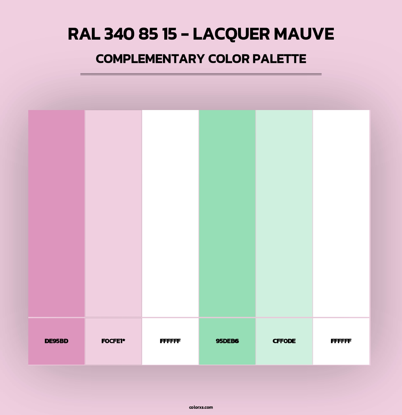 RAL 340 85 15 - Lacquer Mauve - Complementary Color Palette