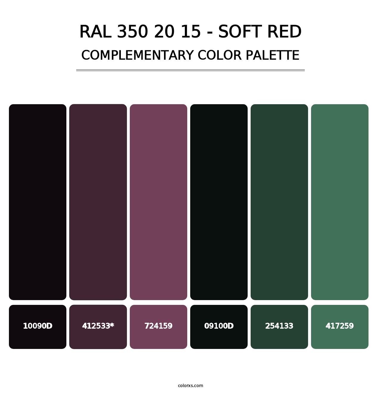 RAL 350 20 15 - Soft Red - Complementary Color Palette