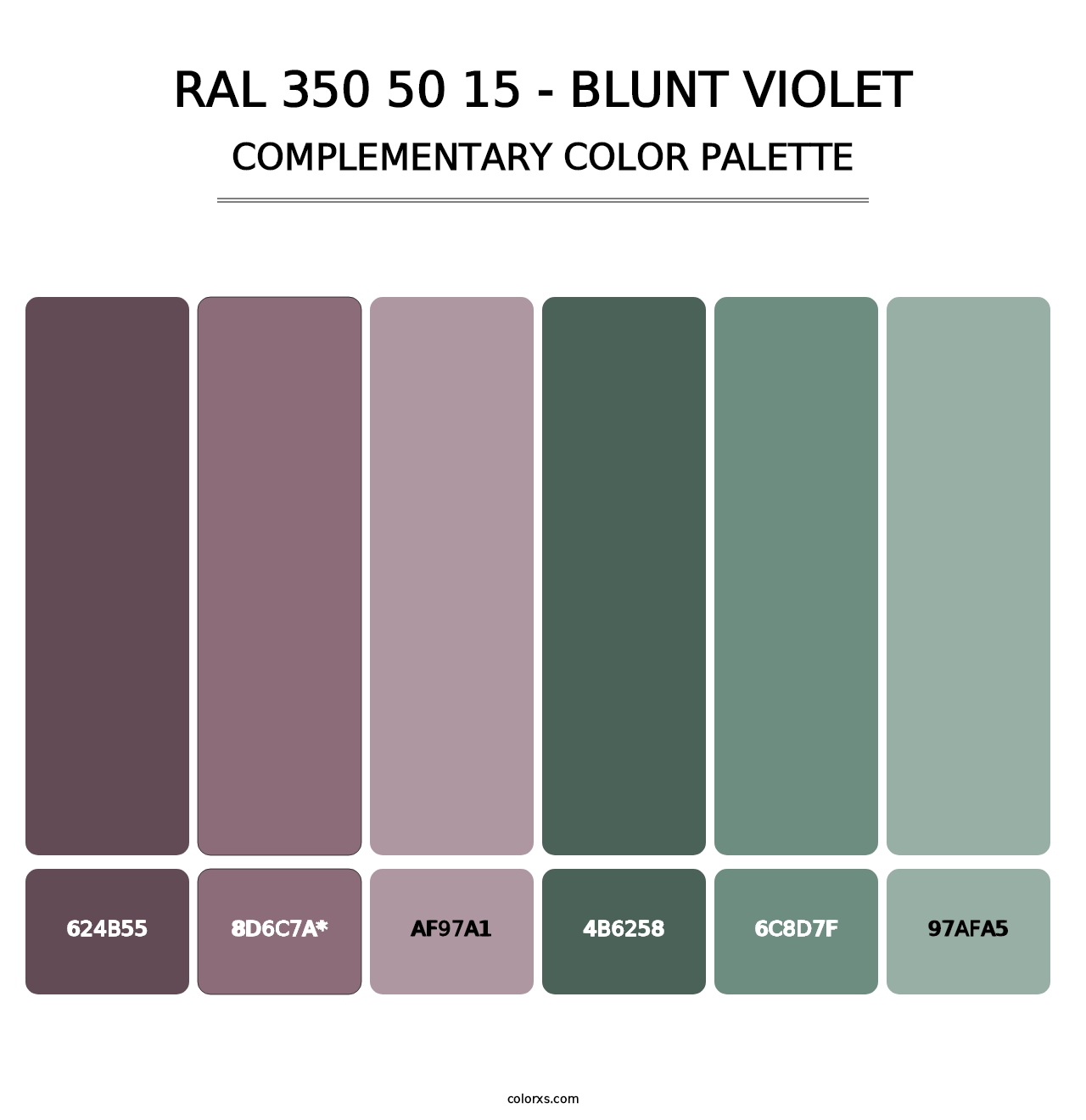 RAL 350 50 15 - Blunt Violet - Complementary Color Palette