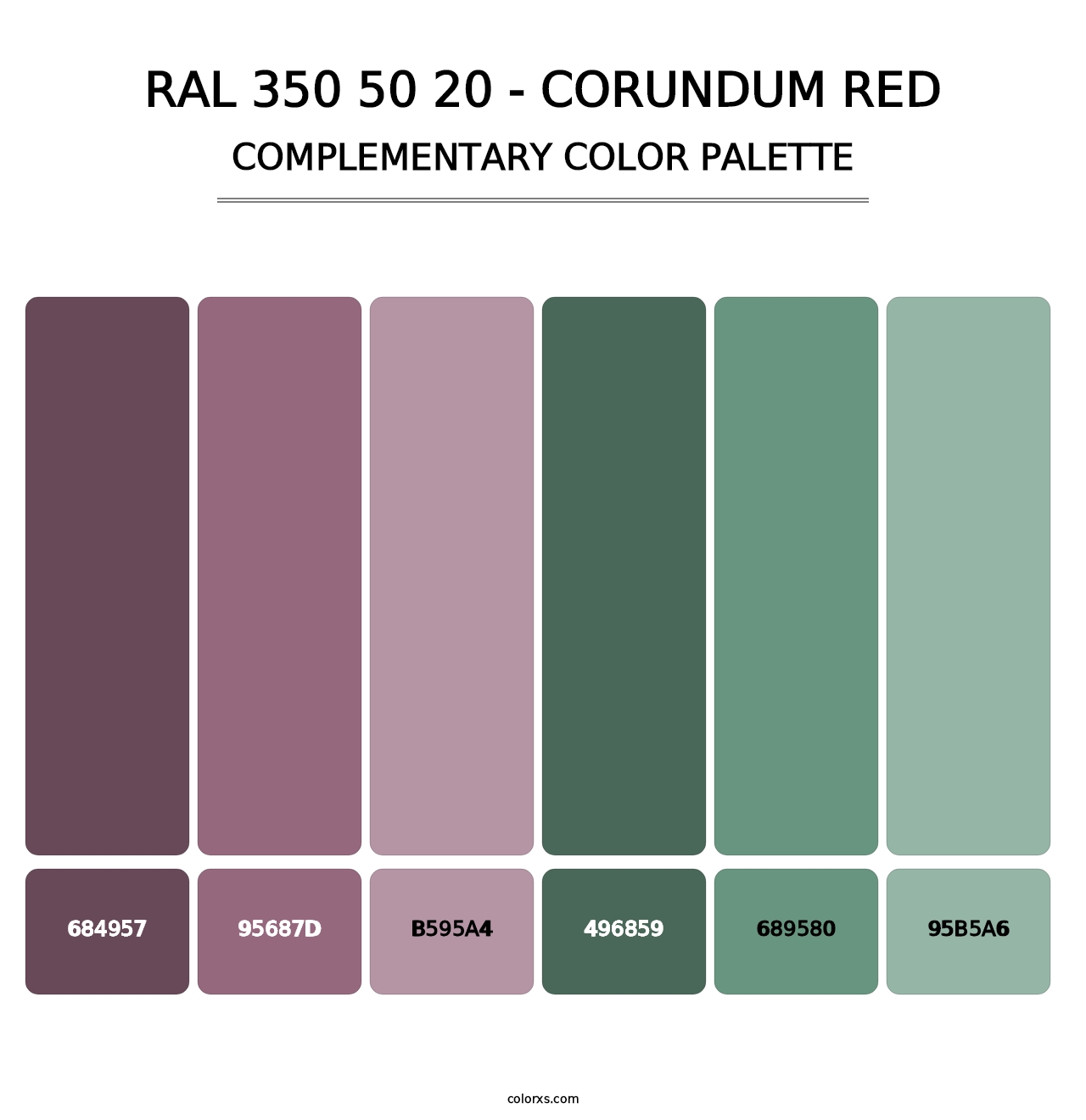 RAL 350 50 20 - Corundum Red - Complementary Color Palette