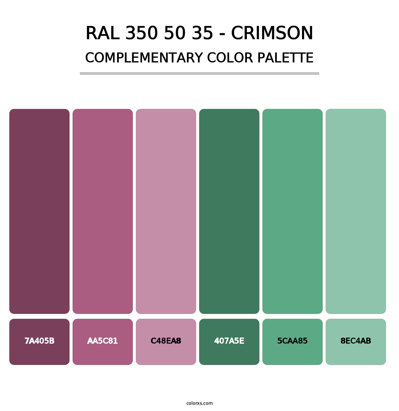 RAL 350 50 35 - Crimson - Complementary Color Palette