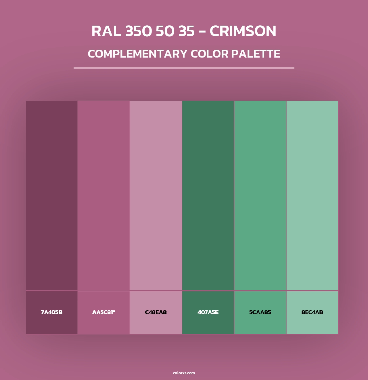 RAL 350 50 35 - Crimson - Complementary Color Palette