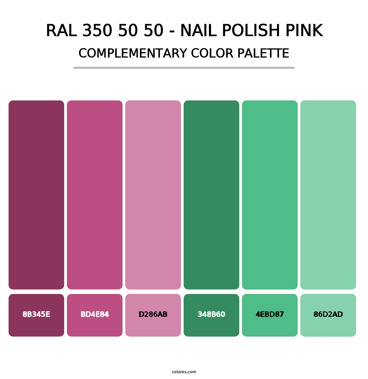 RAL 350 50 50 - Nail Polish Pink - Complementary Color Palette