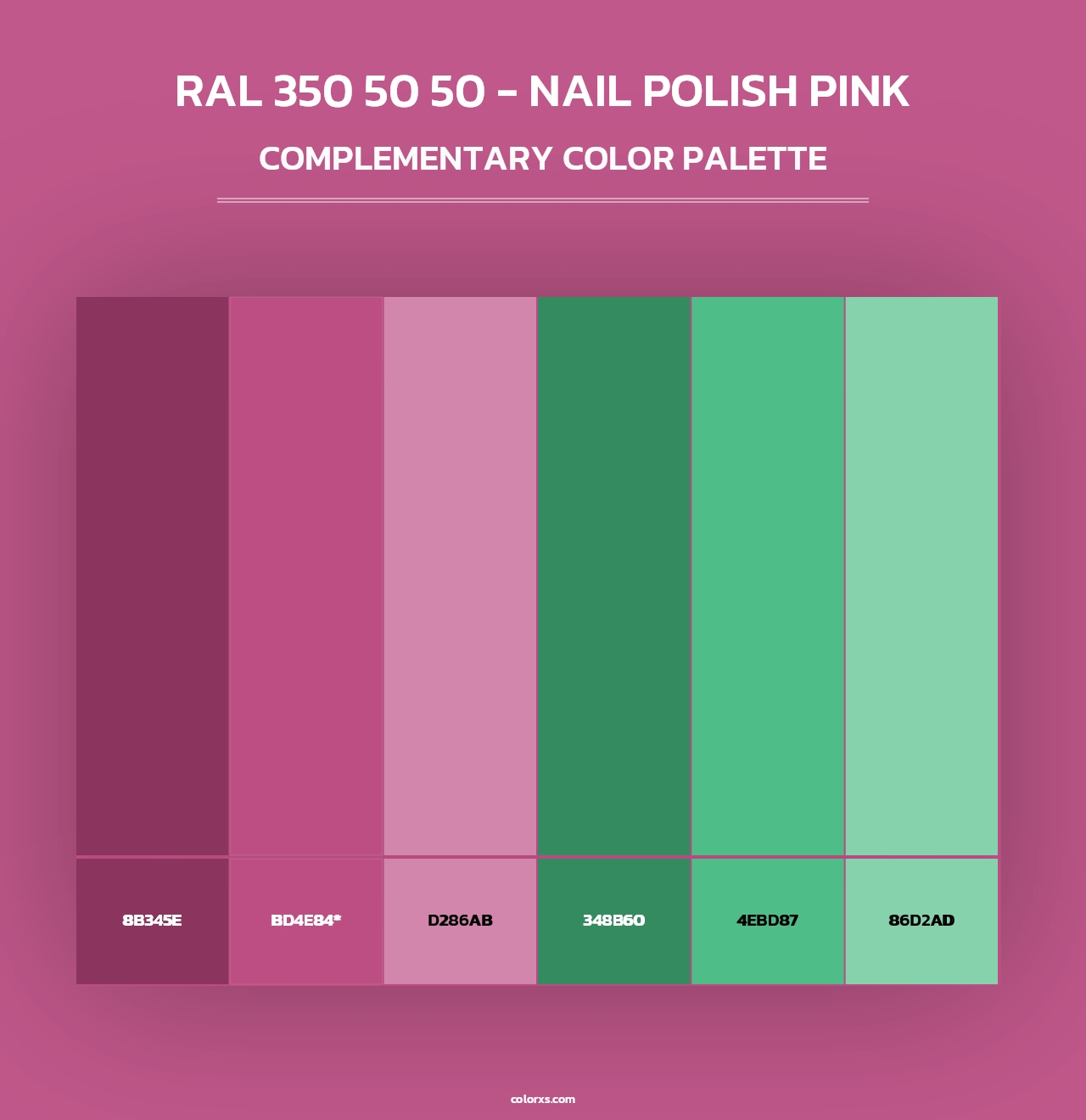 RAL 350 50 50 - Nail Polish Pink - Complementary Color Palette