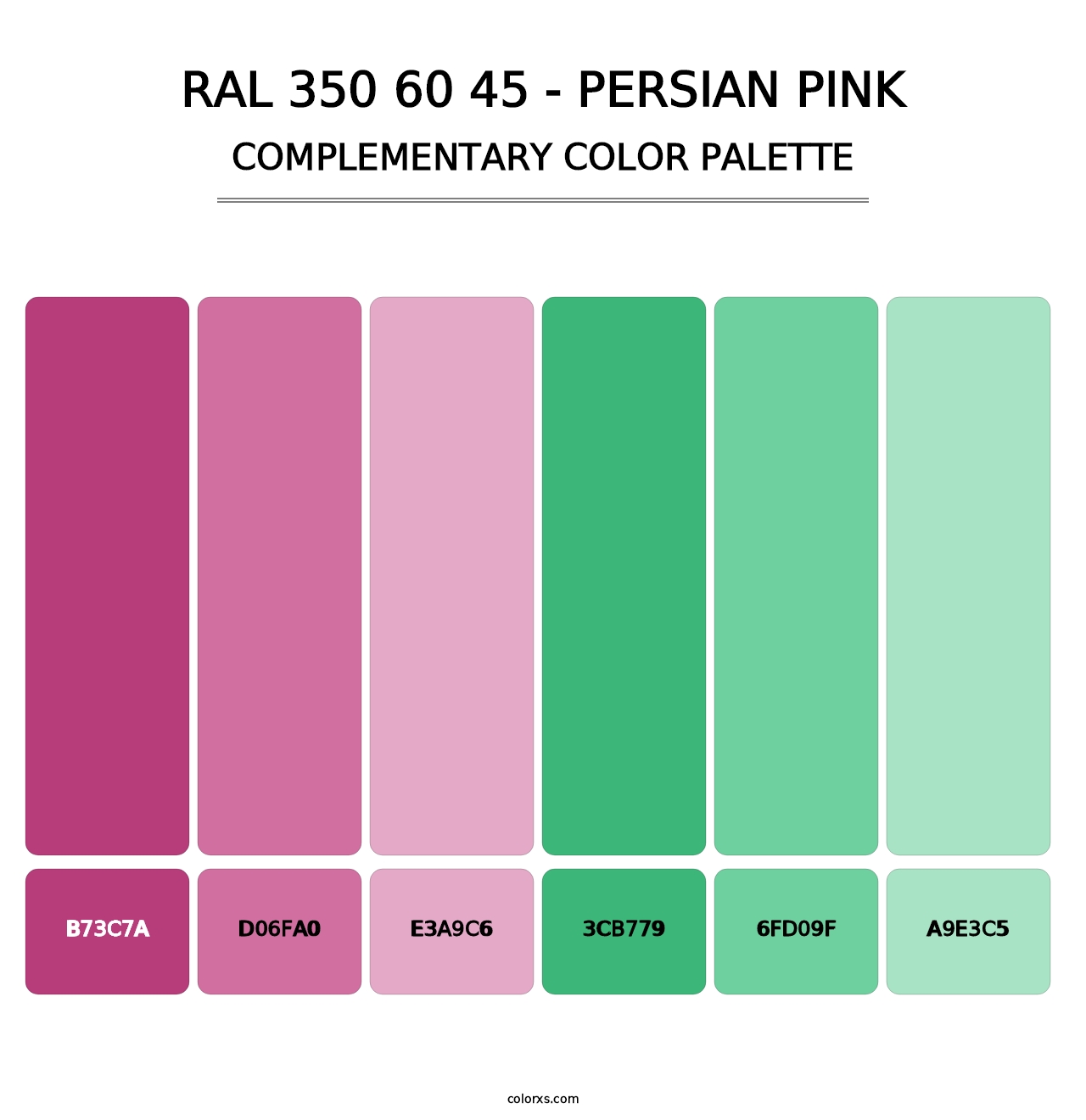 RAL 350 60 45 - Persian Pink - Complementary Color Palette