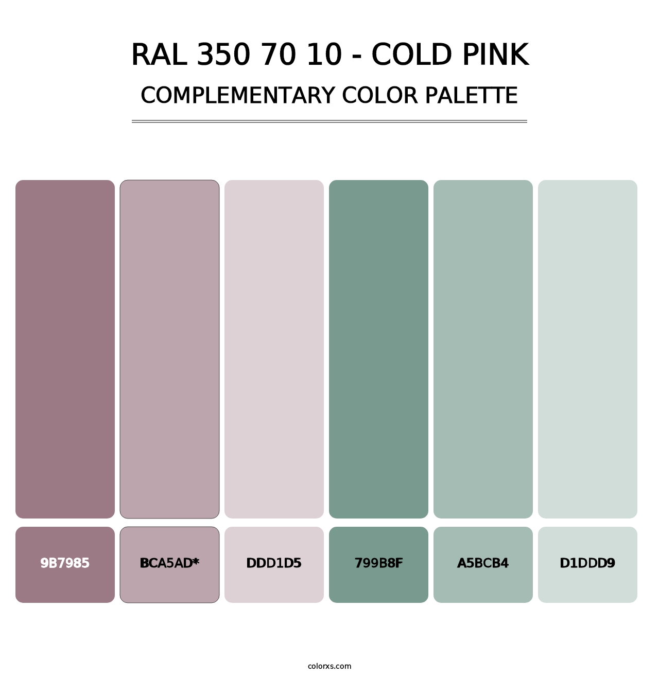 RAL 350 70 10 - Cold Pink - Complementary Color Palette