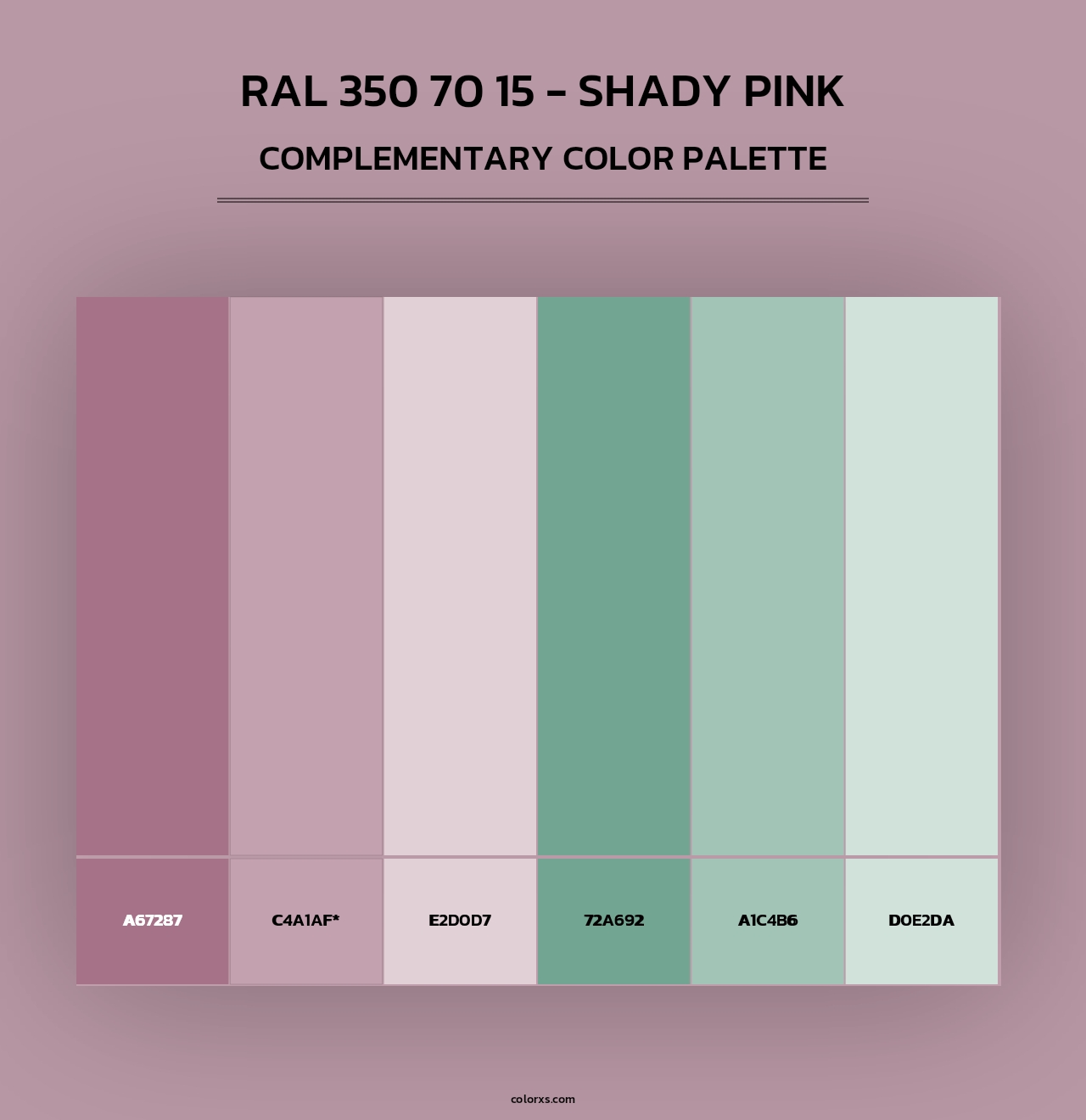 RAL 350 70 15 - Shady Pink - Complementary Color Palette