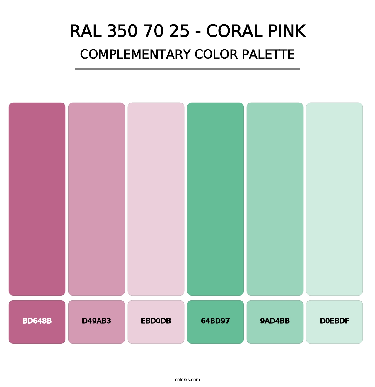 RAL 350 70 25 - Coral Pink - Complementary Color Palette