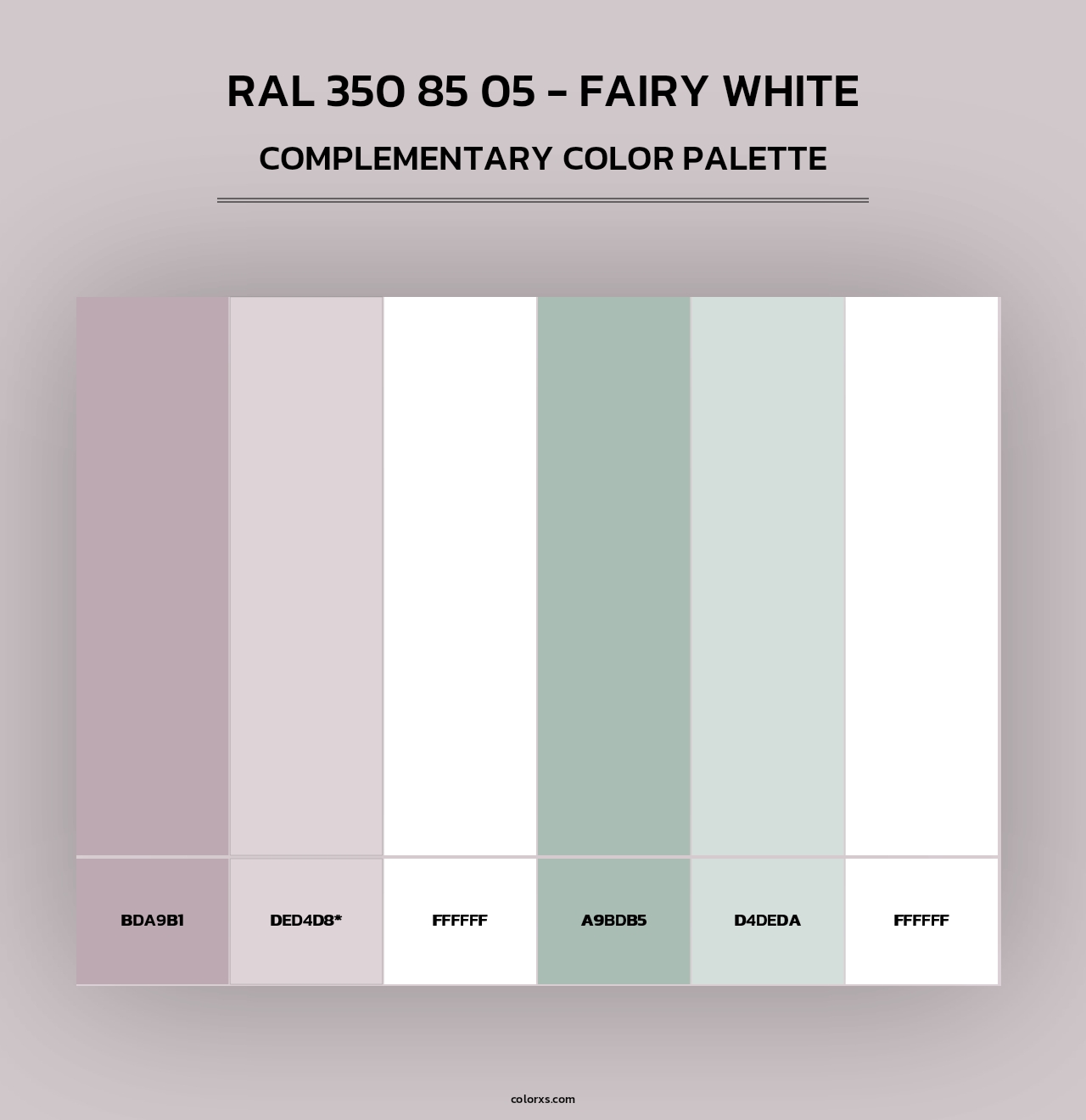 RAL 350 85 05 - Fairy White - Complementary Color Palette