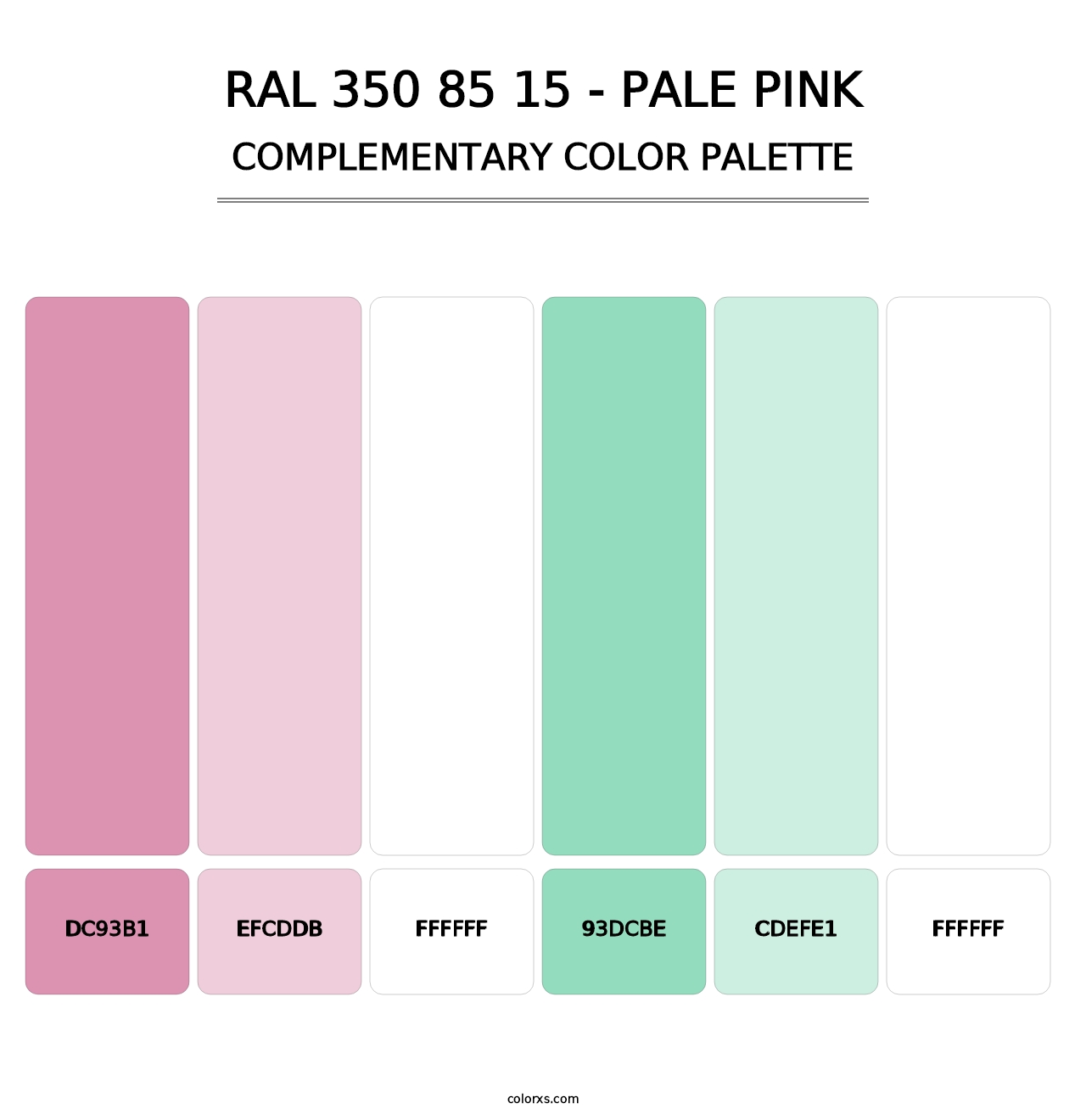 RAL 350 85 15 - Pale Pink - Complementary Color Palette
