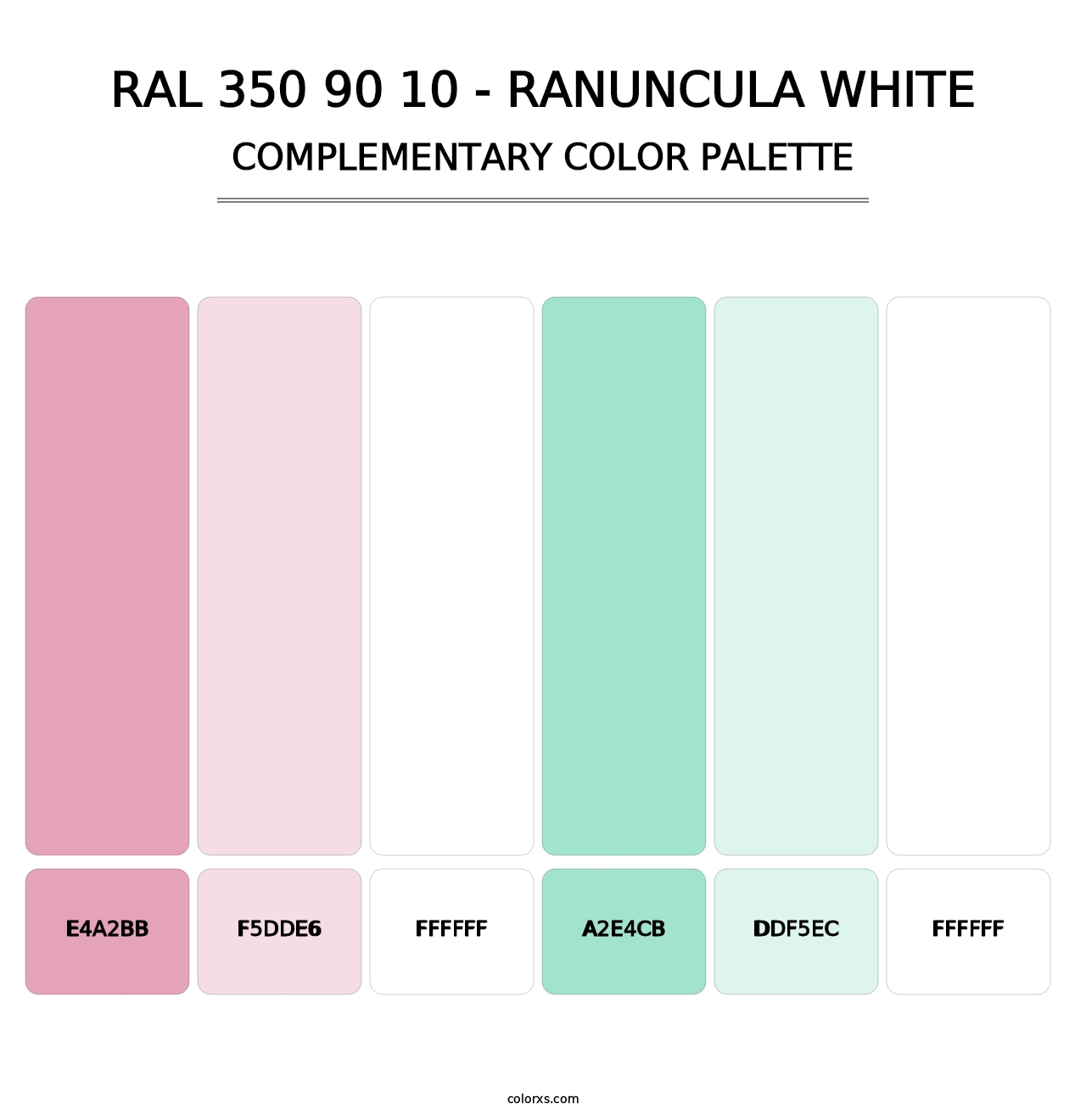 RAL 350 90 10 - Ranuncula White - Complementary Color Palette