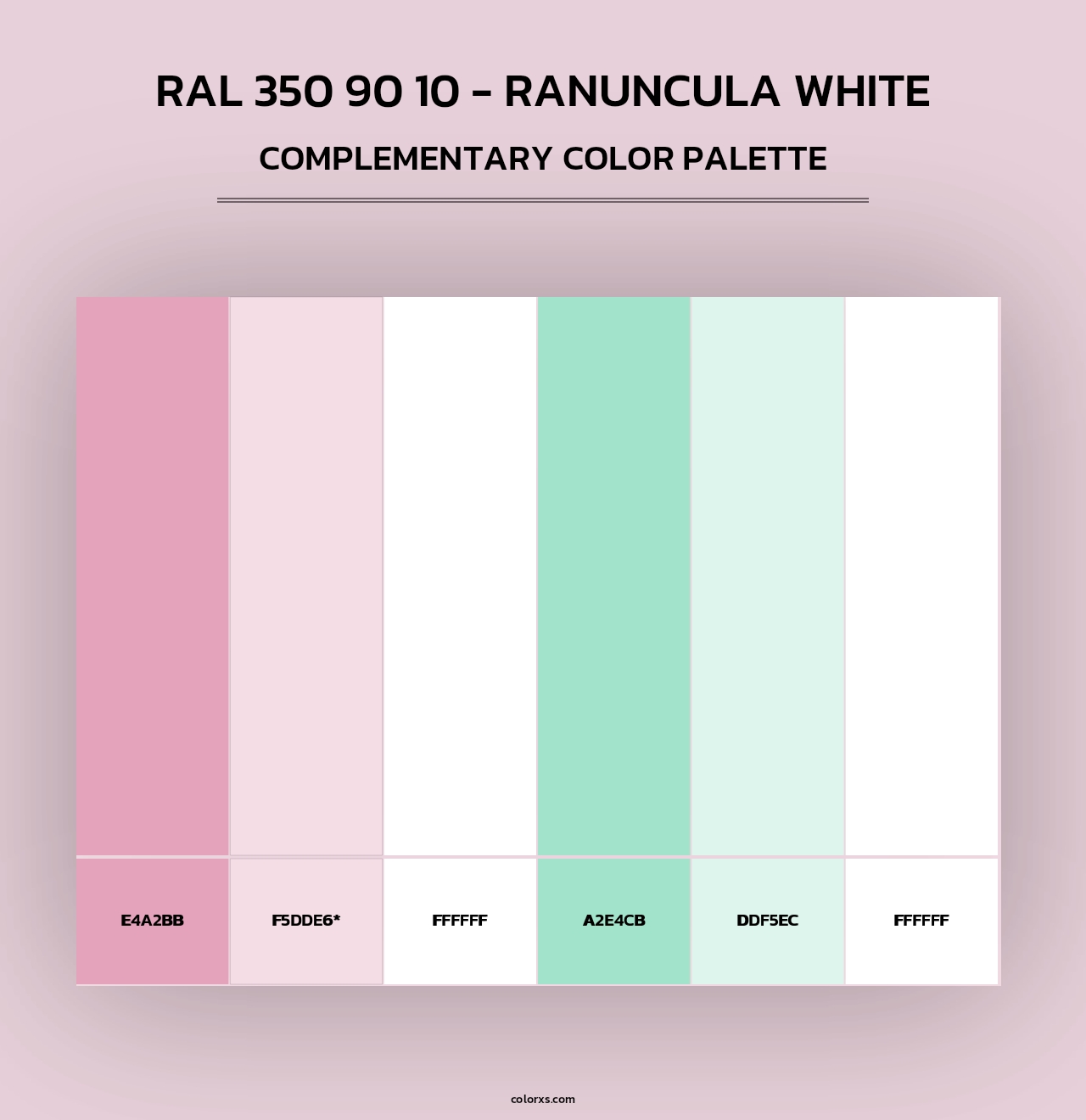 RAL 350 90 10 - Ranuncula White - Complementary Color Palette