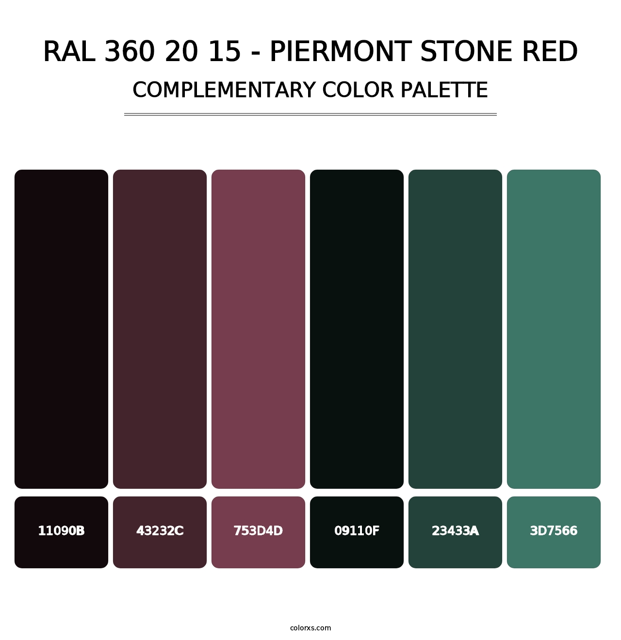 RAL 360 20 15 - Piermont Stone Red - Complementary Color Palette