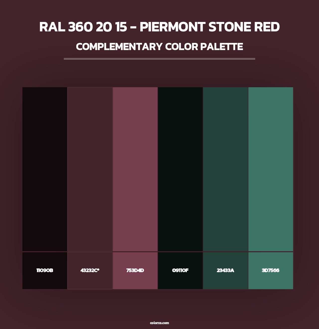 RAL 360 20 15 - Piermont Stone Red - Complementary Color Palette