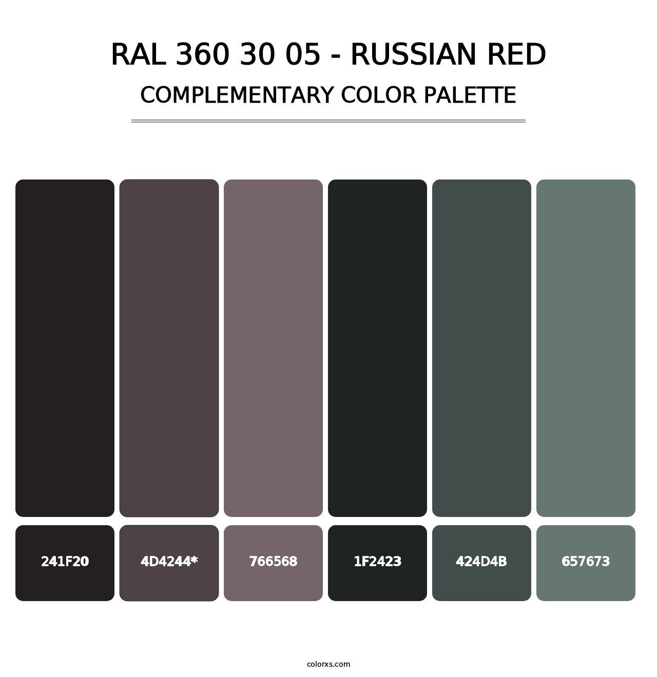 RAL 360 30 05 - Russian Red - Complementary Color Palette
