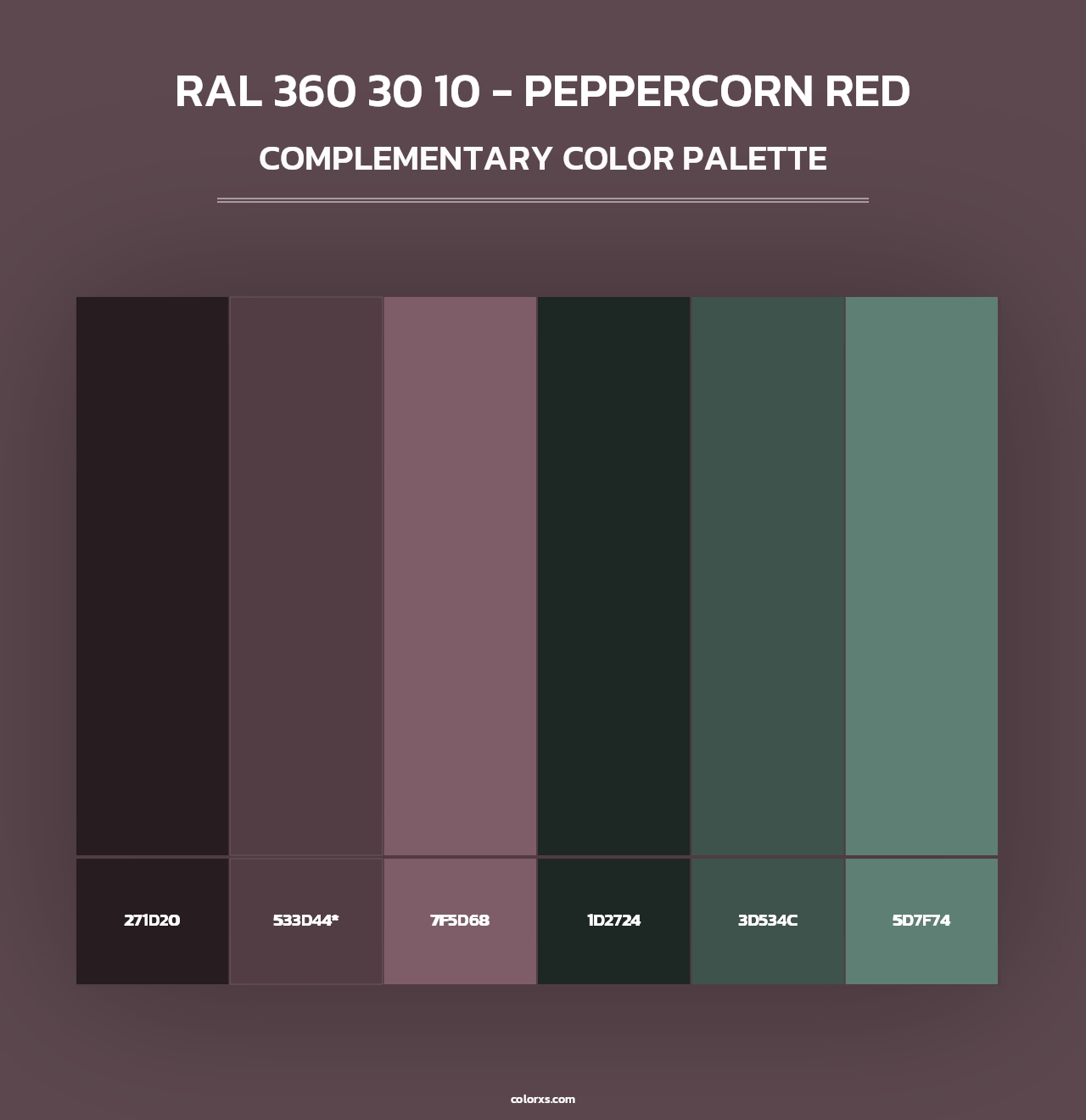 RAL 360 30 10 - Peppercorn Red - Complementary Color Palette