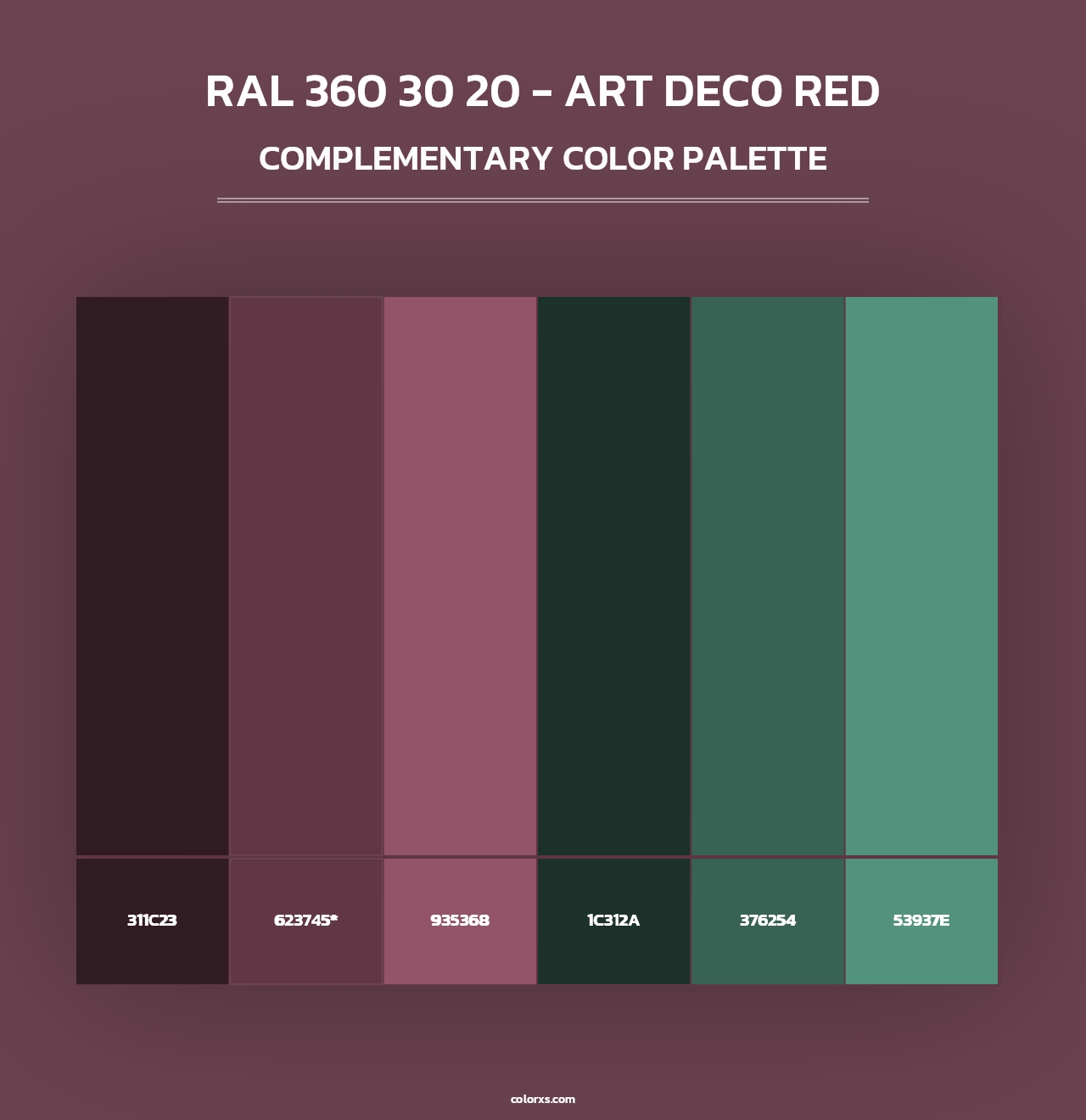 RAL 360 30 20 - Art Deco Red - Complementary Color Palette