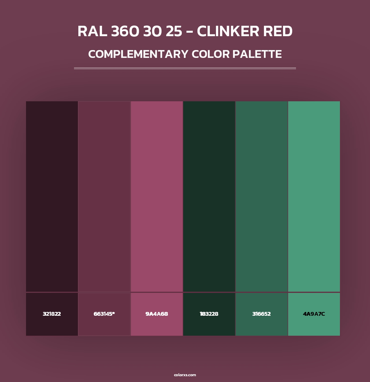 RAL 360 30 25 - Clinker Red - Complementary Color Palette