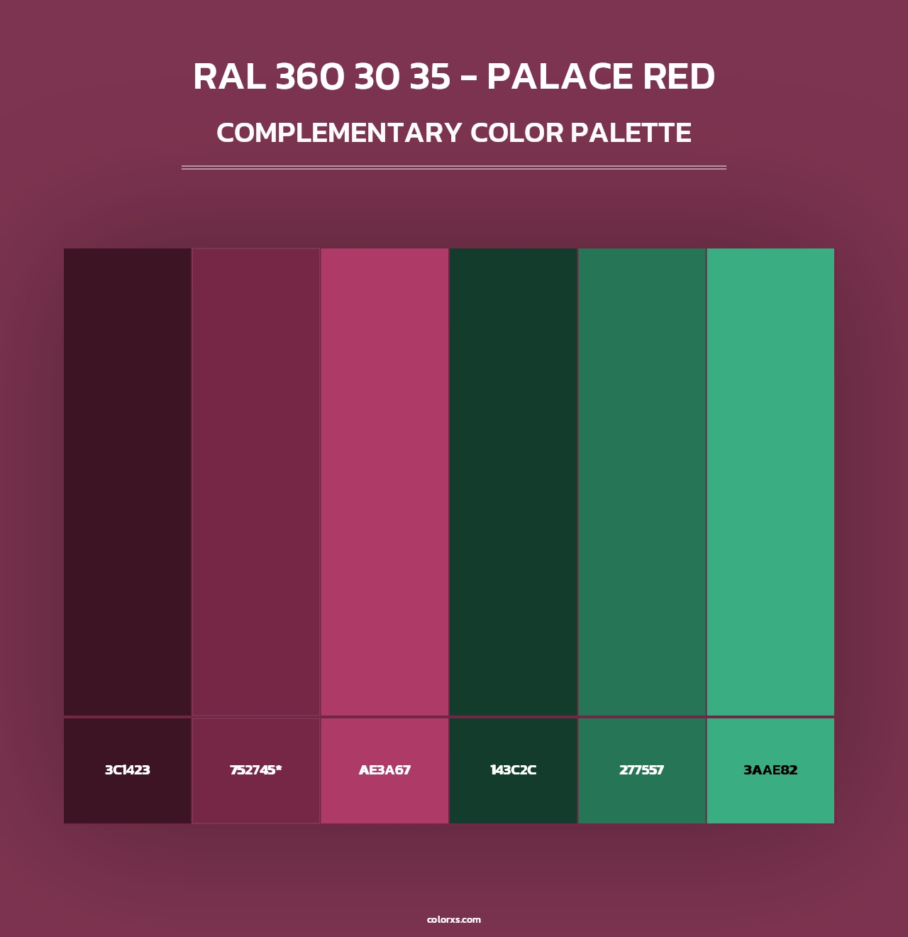 RAL 360 30 35 - Palace Red - Complementary Color Palette