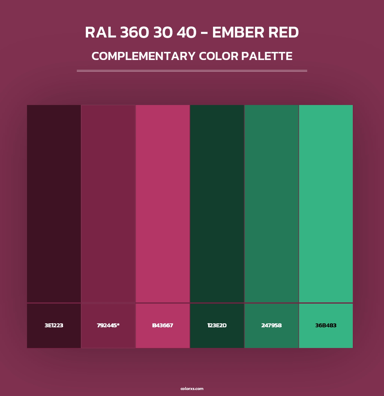 RAL 360 30 40 - Ember Red - Complementary Color Palette