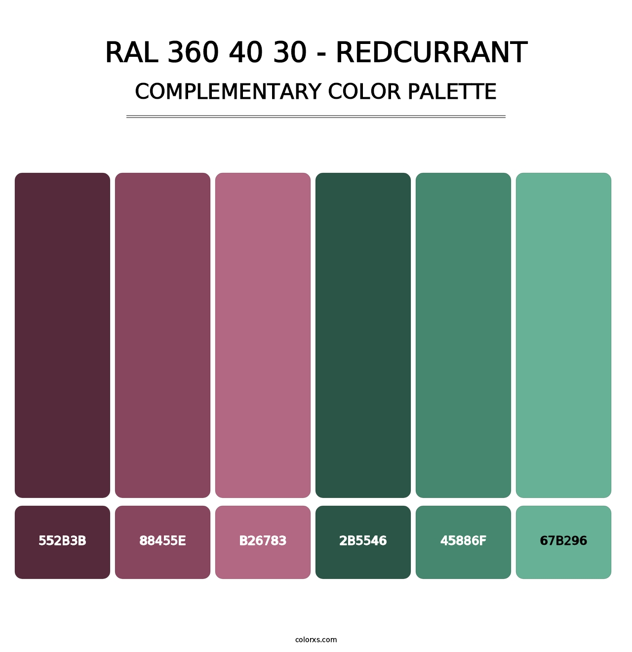 RAL 360 40 30 - Redcurrant - Complementary Color Palette