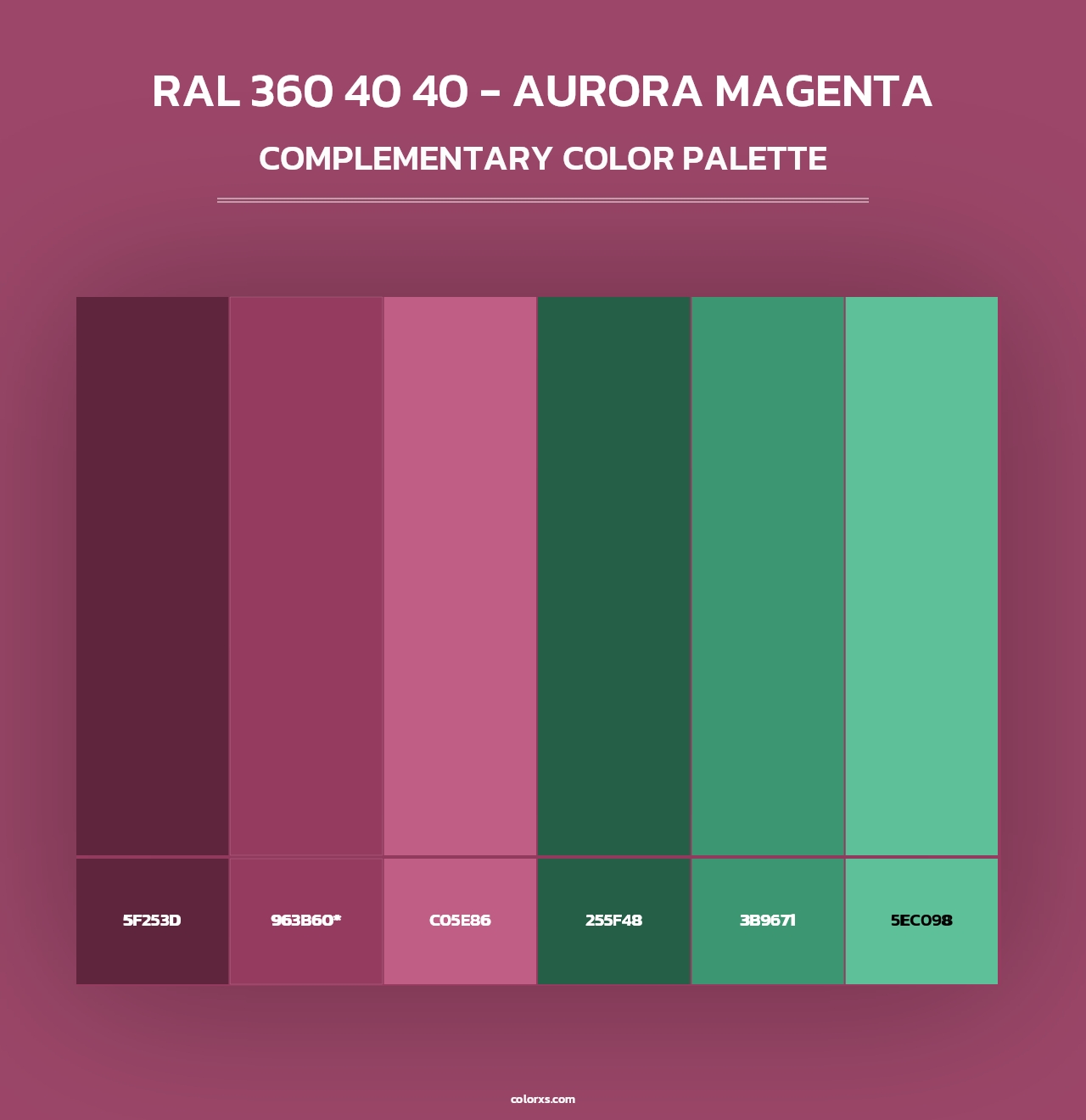 RAL 360 40 40 - Aurora Magenta - Complementary Color Palette