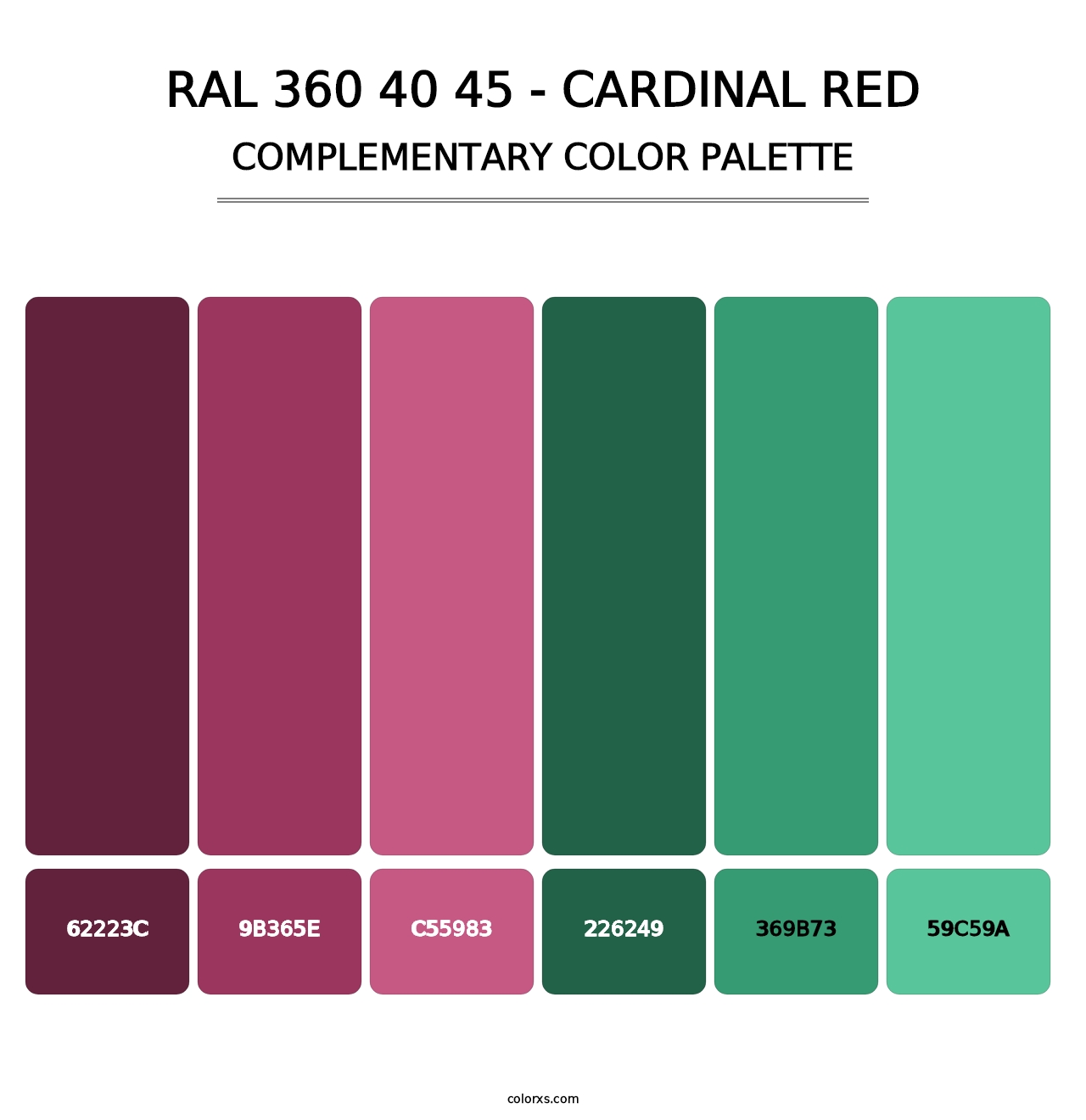 RAL 360 40 45 - Cardinal Red - Complementary Color Palette