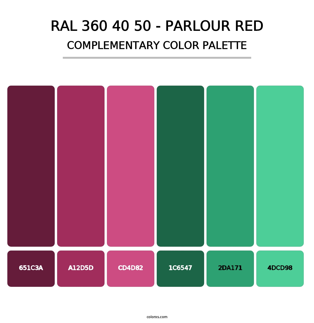 RAL 360 40 50 - Parlour Red - Complementary Color Palette