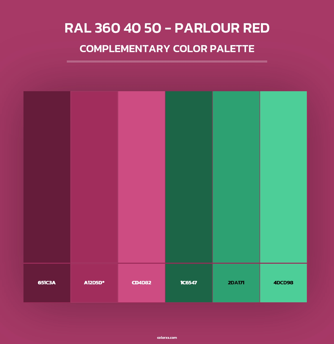 RAL 360 40 50 - Parlour Red - Complementary Color Palette