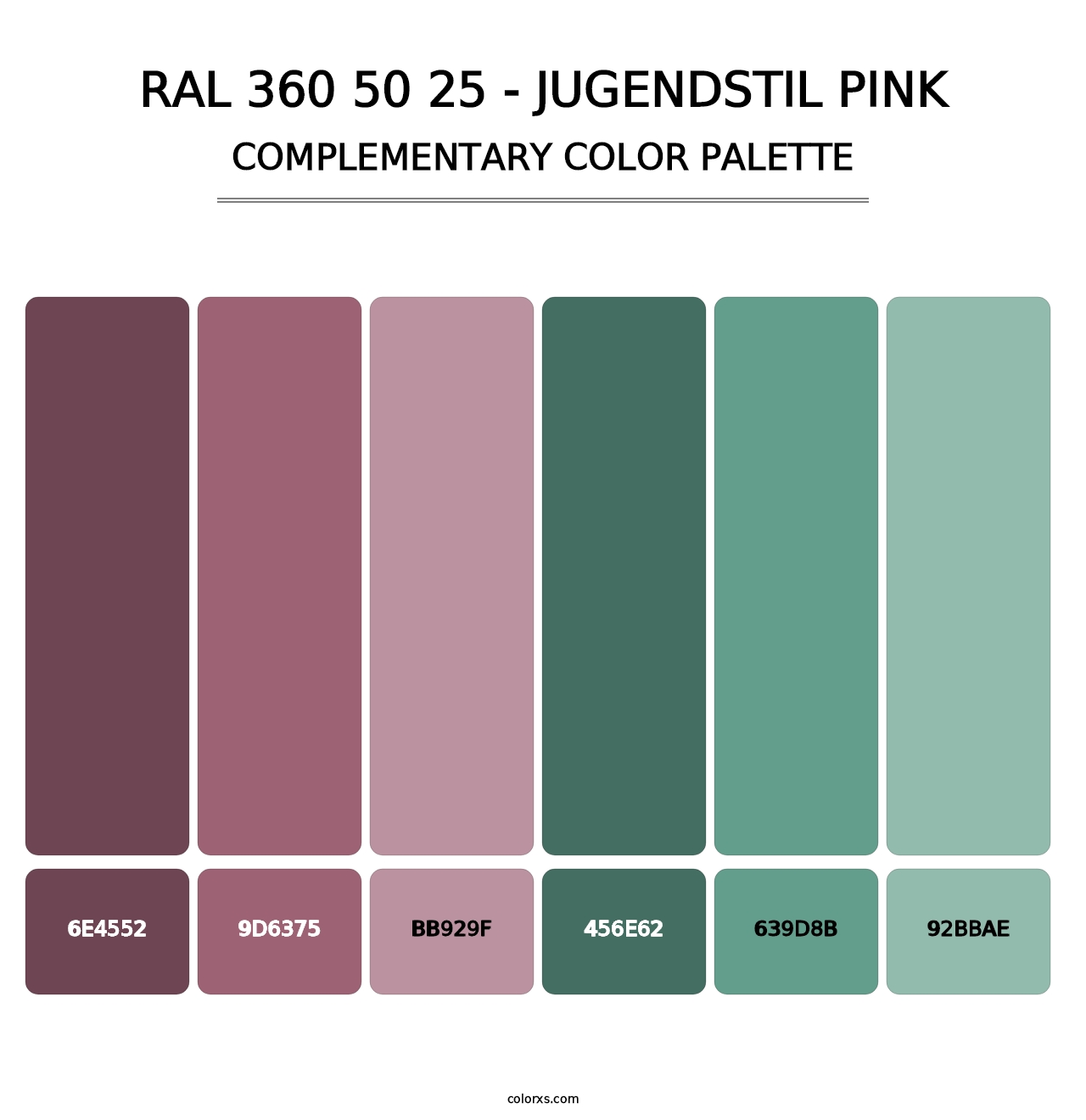 RAL 360 50 25 - Jugendstil Pink - Complementary Color Palette