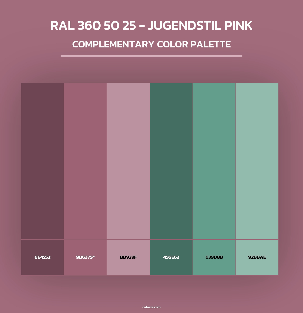 RAL 360 50 25 - Jugendstil Pink - Complementary Color Palette