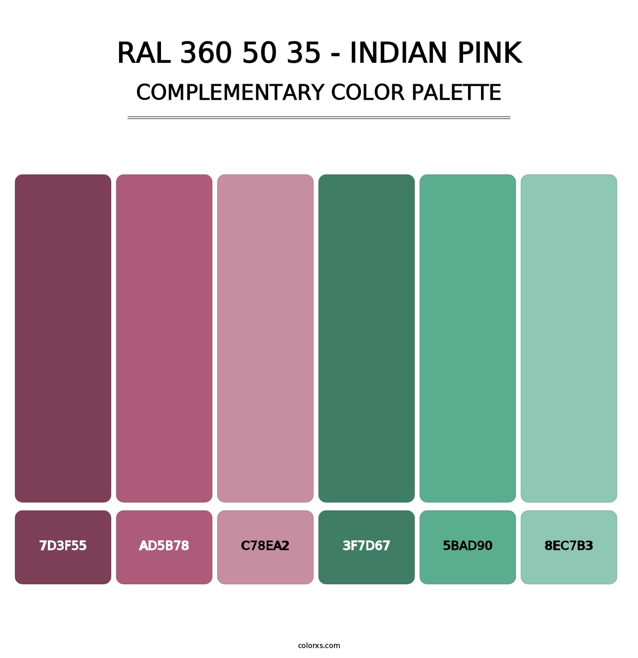 RAL 360 50 35 - Indian Pink - Complementary Color Palette