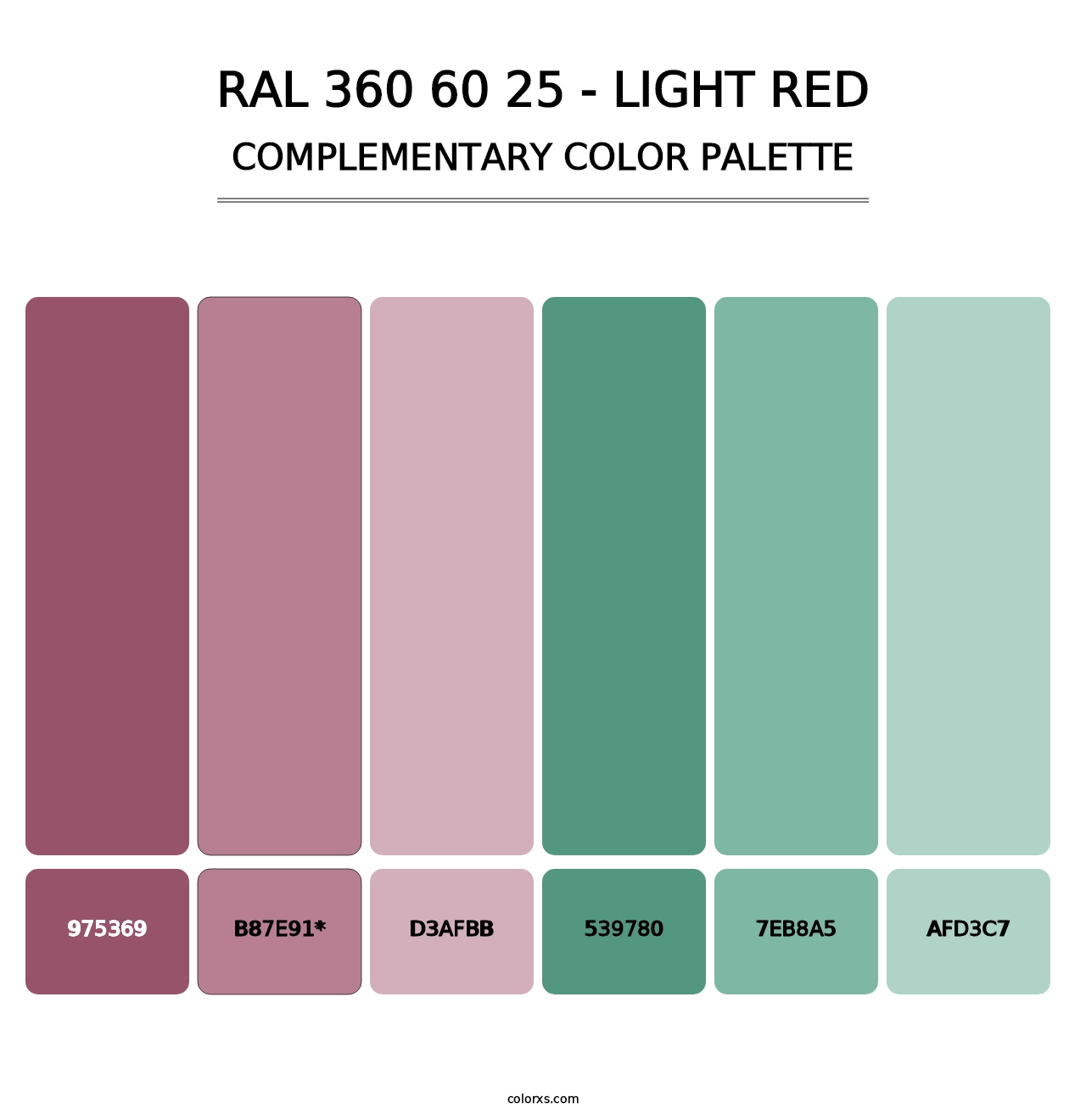 RAL 360 60 25 - Light Red - Complementary Color Palette