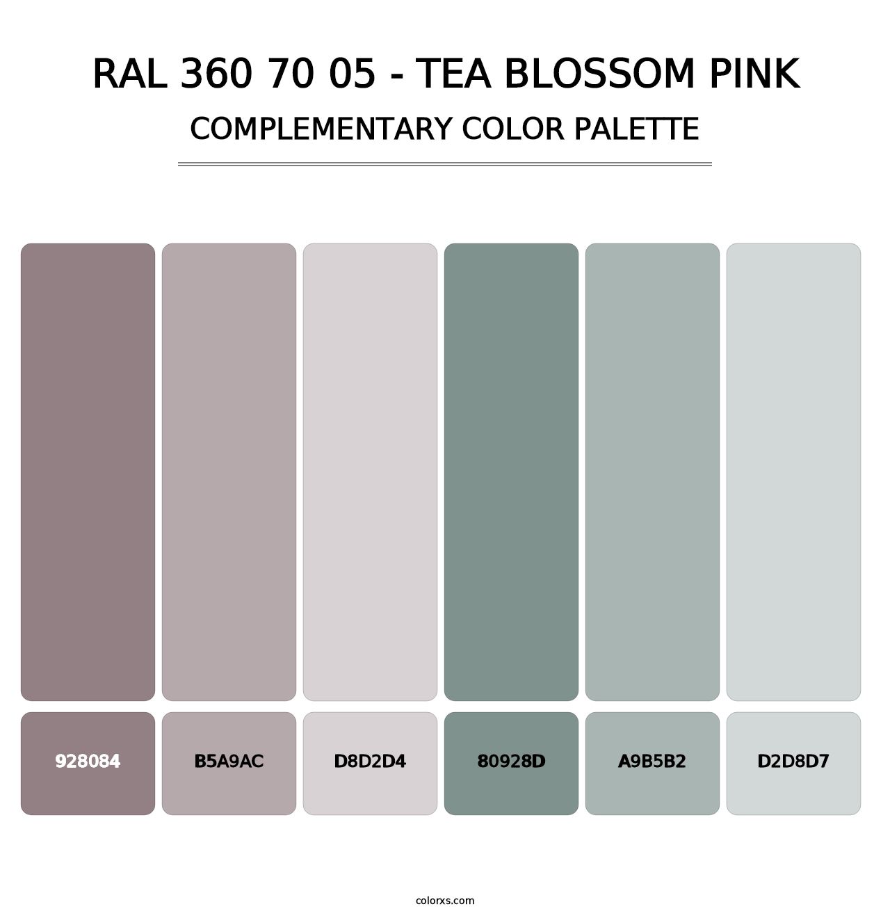 RAL 360 70 05 - Tea Blossom Pink - Complementary Color Palette