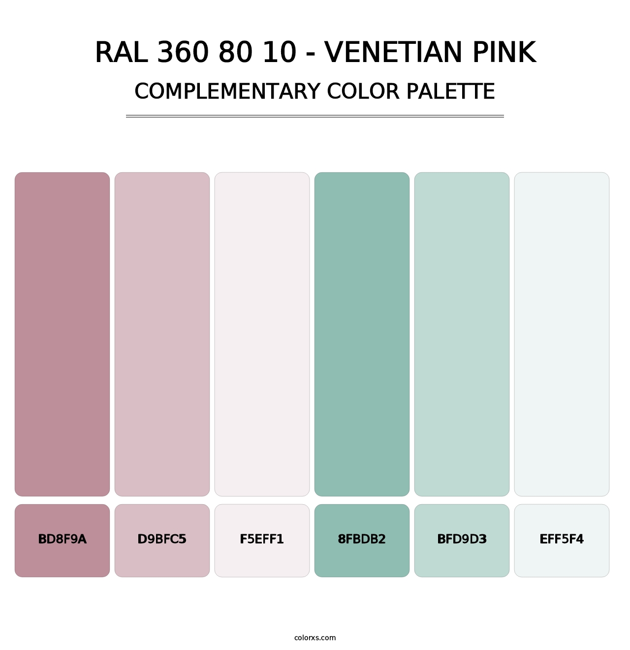 RAL 360 80 10 - Venetian Pink - Complementary Color Palette