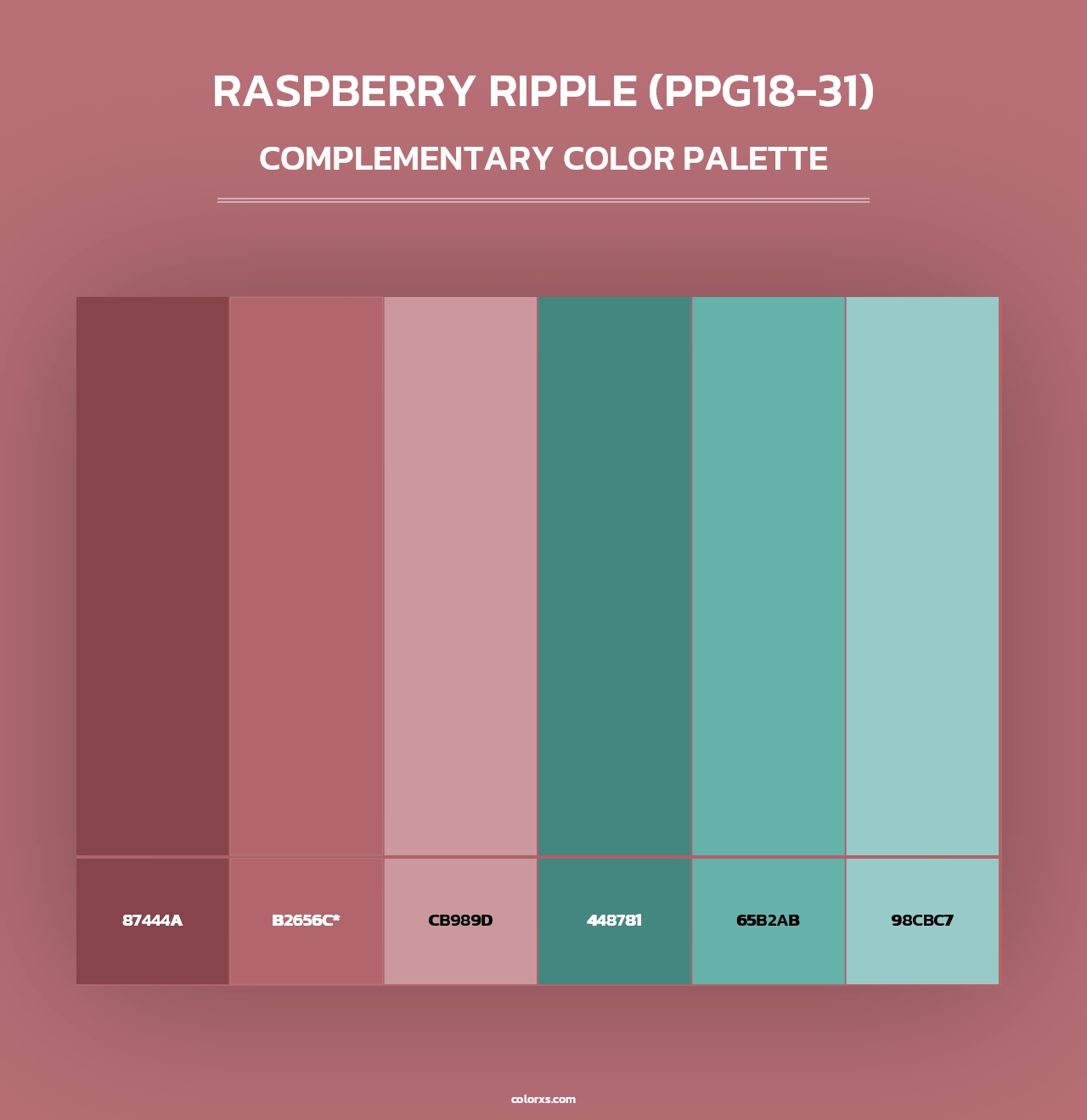Raspberry Ripple (PPG18-31) - Complementary Color Palette