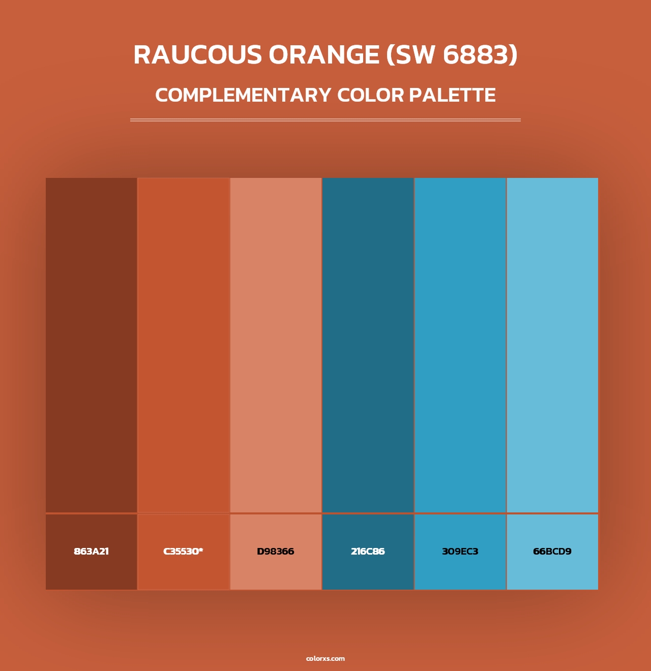 Raucous Orange (SW 6883) - Complementary Color Palette