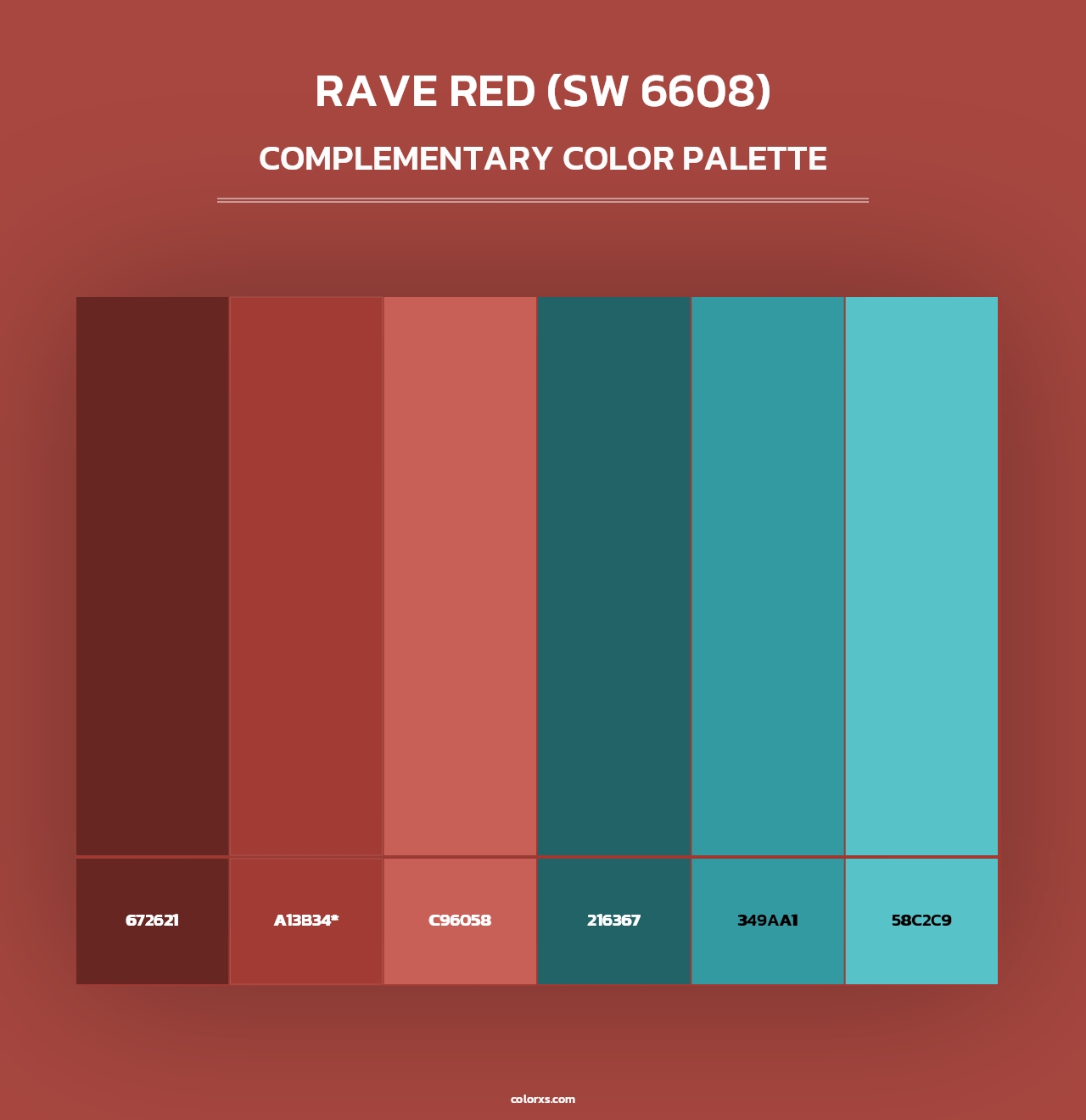Rave Red (SW 6608) - Complementary Color Palette