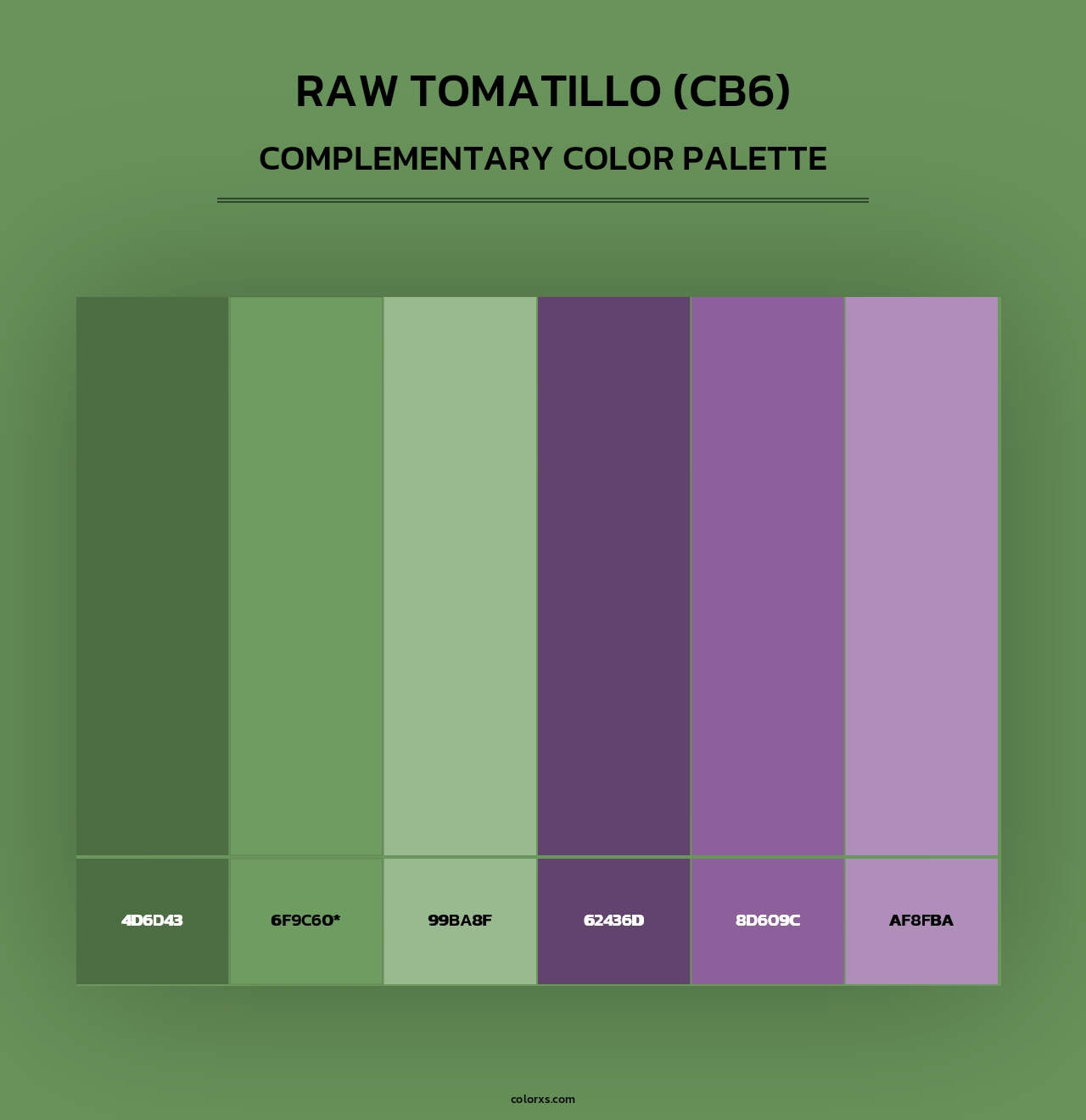 Raw Tomatillo (CB6) - Complementary Color Palette